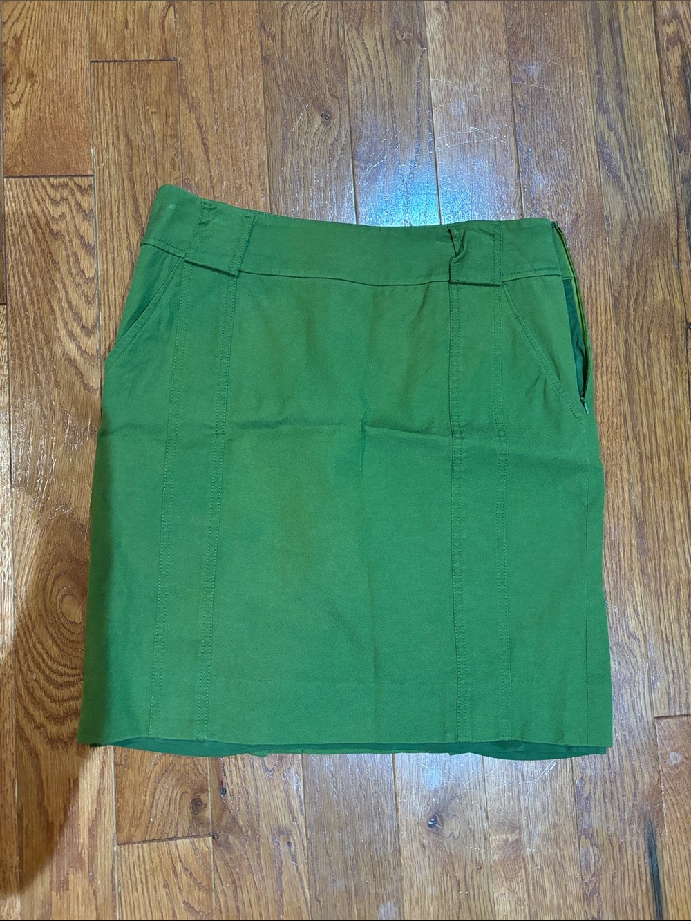 Etcetera Green Straight Mini Skirt